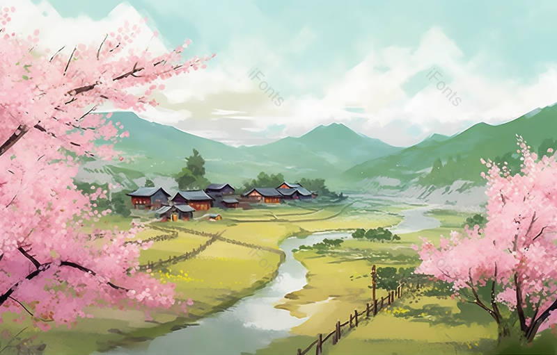 江南的春天水墨画,插画/手绘图,插画/手绘图库,插画/手绘图下载,插画/手绘